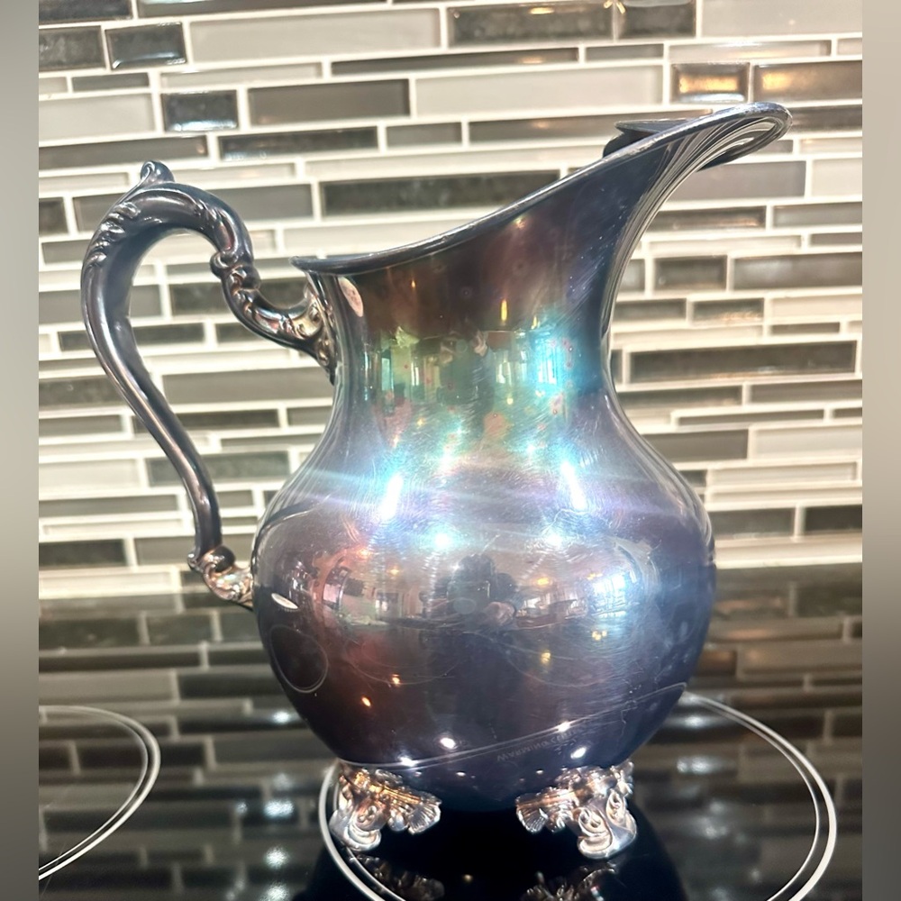 VTG Old English by Poole Silver-Plated Claw Footed Pitcher 5008 - Picture 4 of 12